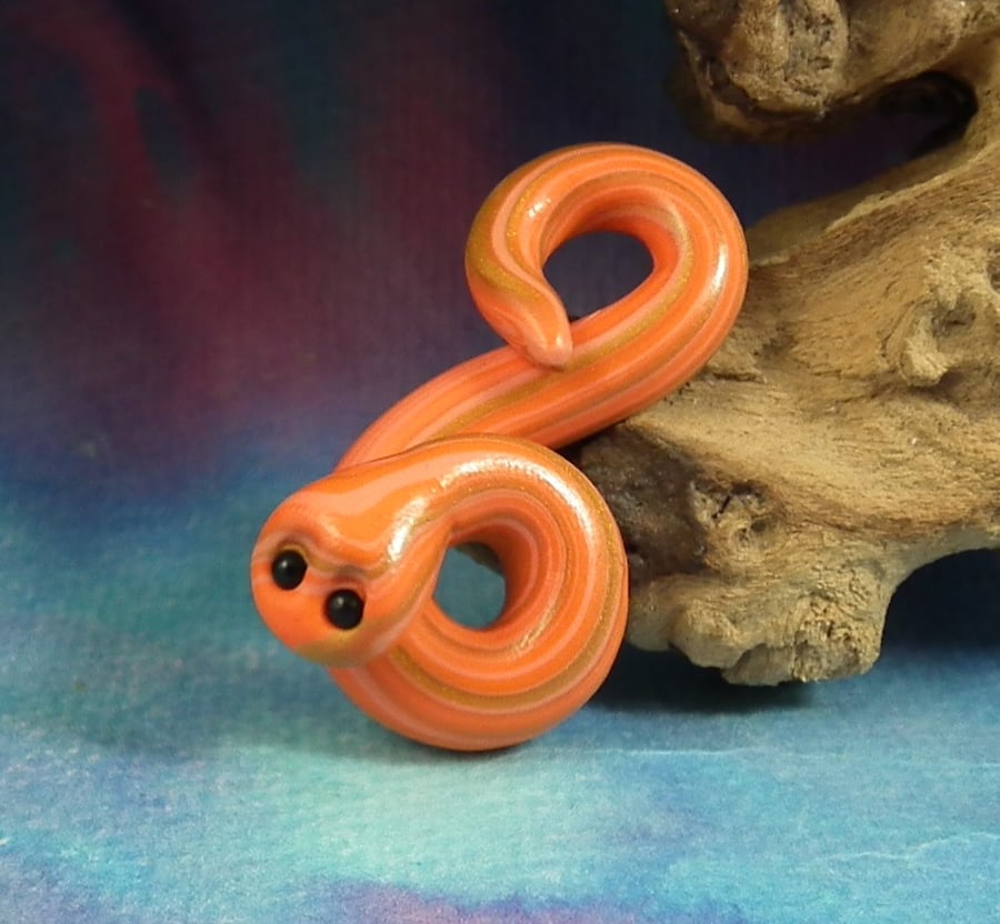 Tiny Snake OOAK Sculpt by artist Ann Galvin