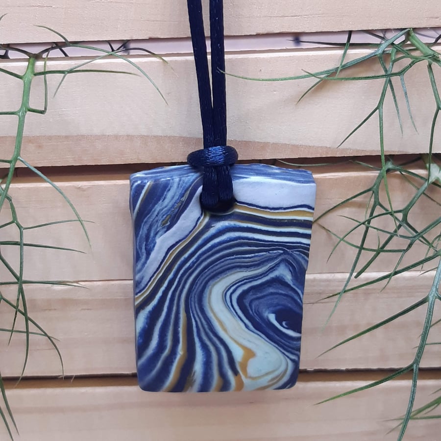 Rectangular polymer clay pendant