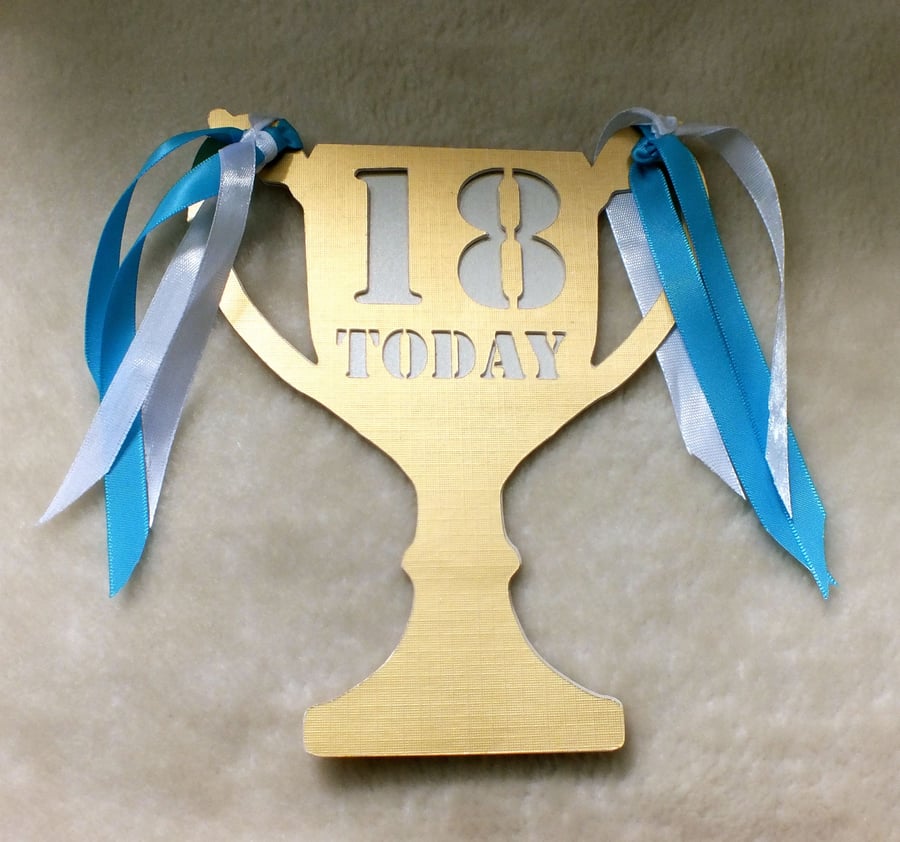 18th Birthday Handmade Trophy Card