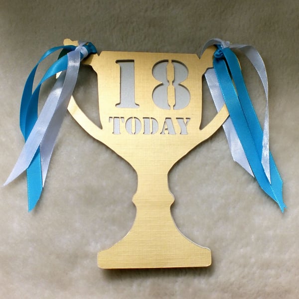18th Birthday Handmade Trophy Card