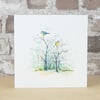 Blank Card Bluetit Winter Shrub Eco friendly