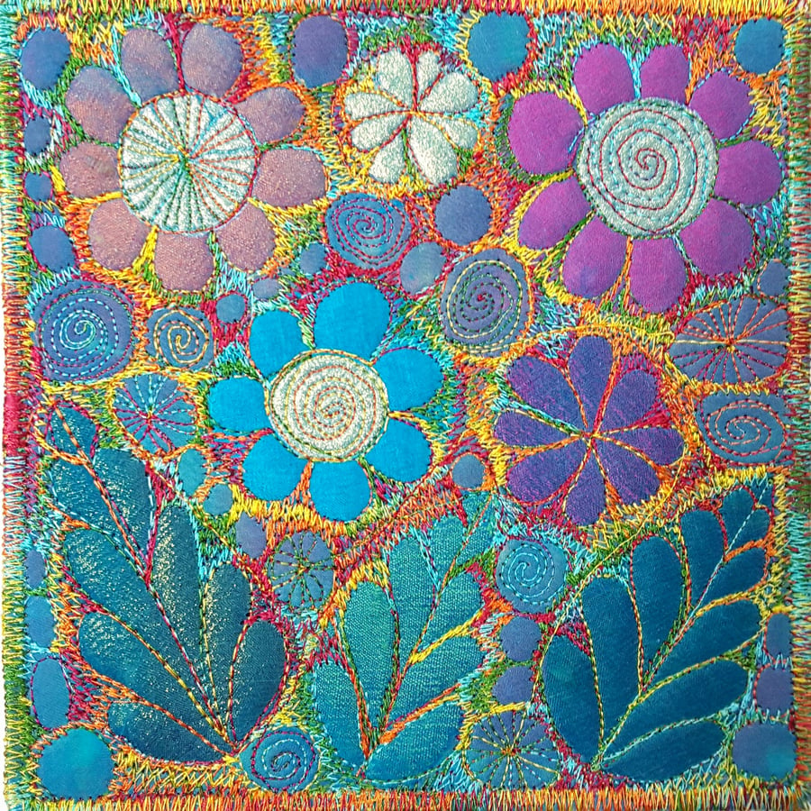 Textile Canvas, Flowers & Leaves