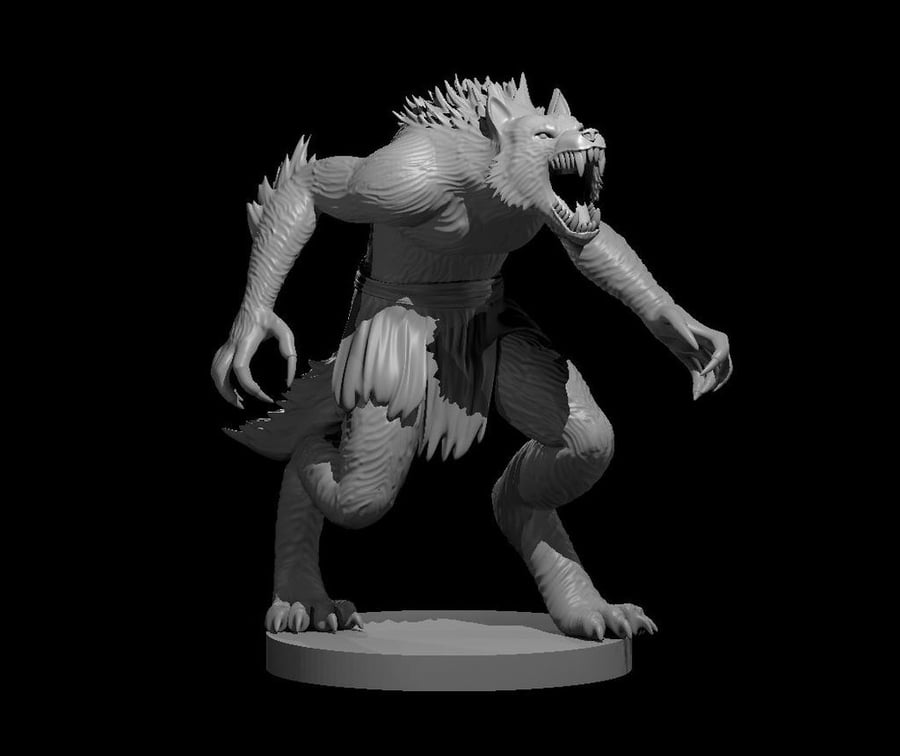 Werewolf - 3D Printed Resin DnD Pathfinder Tabletop RPG Figure Mini Miniature