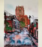 Pilgrim street watercolour print - Image 1