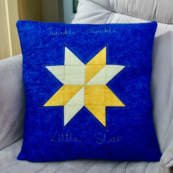Twinkle Twinkle Little Star Quilted Cushion Cover 