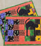 Halloween Black Cat Placemats Set of 2 Quilted Cotton Table Mats Handmade