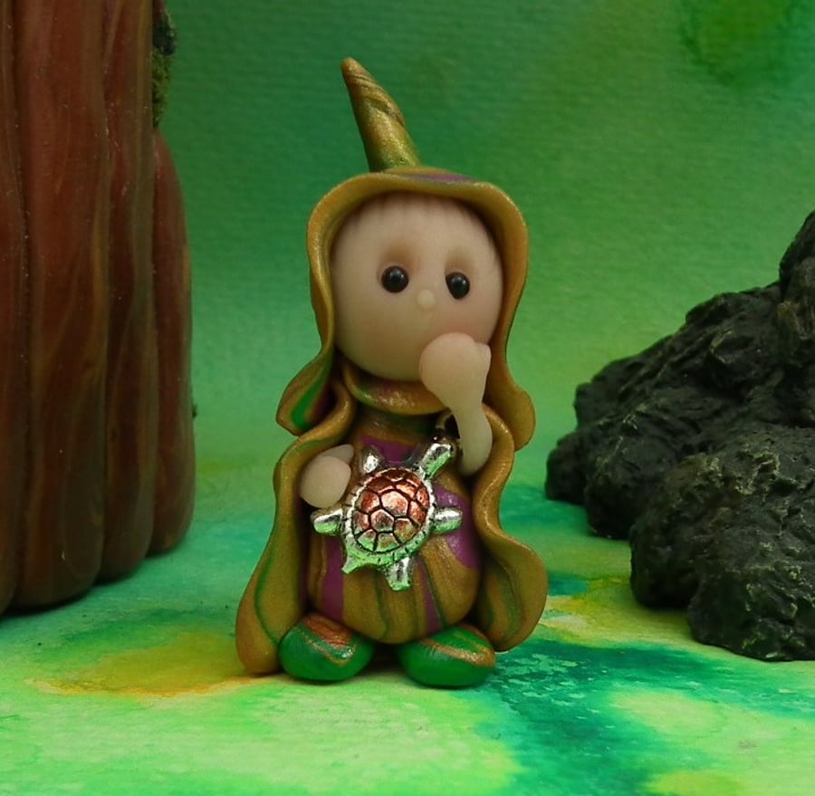 Tiny Garden Gnome 'Marc' OOAK Sculpt by Ann Galvin