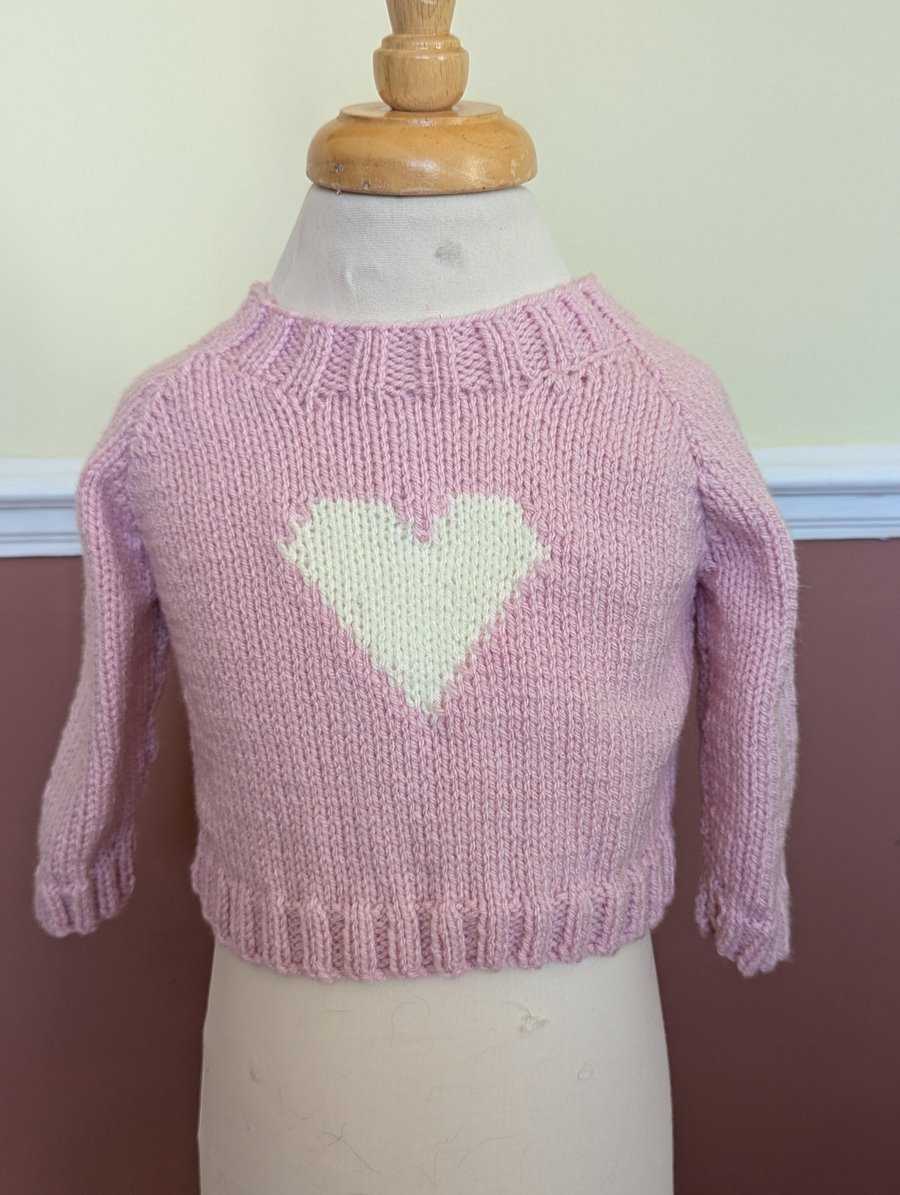 Pink white heart baby's jumper