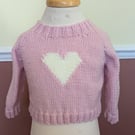Pink white heart baby's jumper