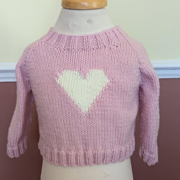 Pink white heart baby's jumper