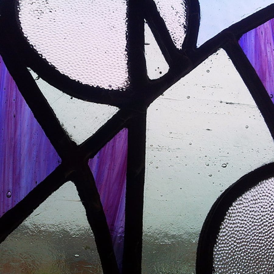  Dandelion Clocks, Stained Glass Panel