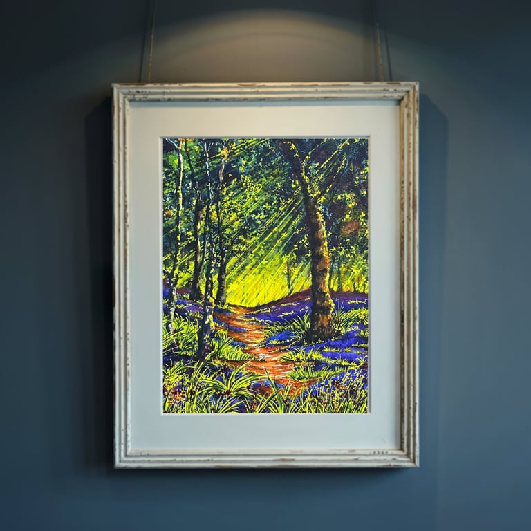 Moss Valley Bluebell Woods in Derbyshire, England - Fine Art Print - Unframed