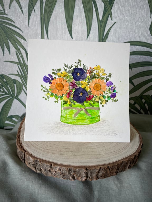 Pressed flower  card