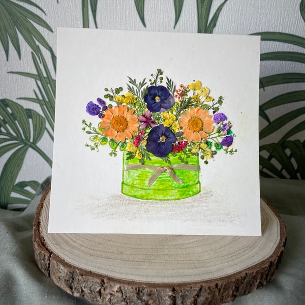 Pressed flower  card