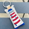 LIGHTHOUSE KEY RING - lavender, stripes