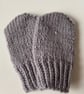 Hand Knitted mittens newborn Dusky Grey - Image 2