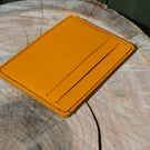 Yellow Orange Leather Slimline Leather Card Wallet With Cash Slot