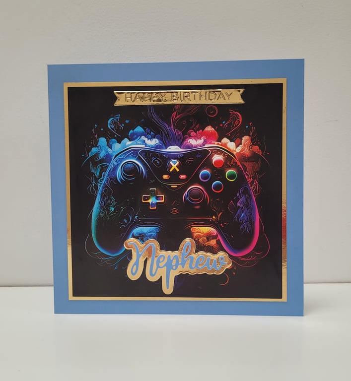 Nephew Birthday Card - Gamer Birthday Card, Teenage Boy Game Controller Card