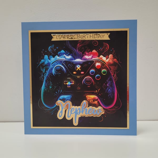 Nephew Birthday Card - Gamer Birthday Card, Teenage Boy Game Controller Card