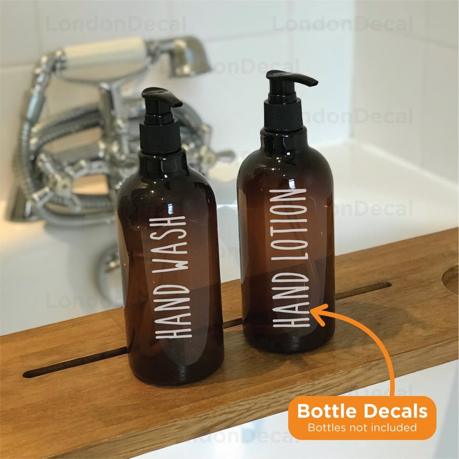Hand Wash & Hand Lotion - Mrs Hinch inspired bottle decal sticker label (Type 5)