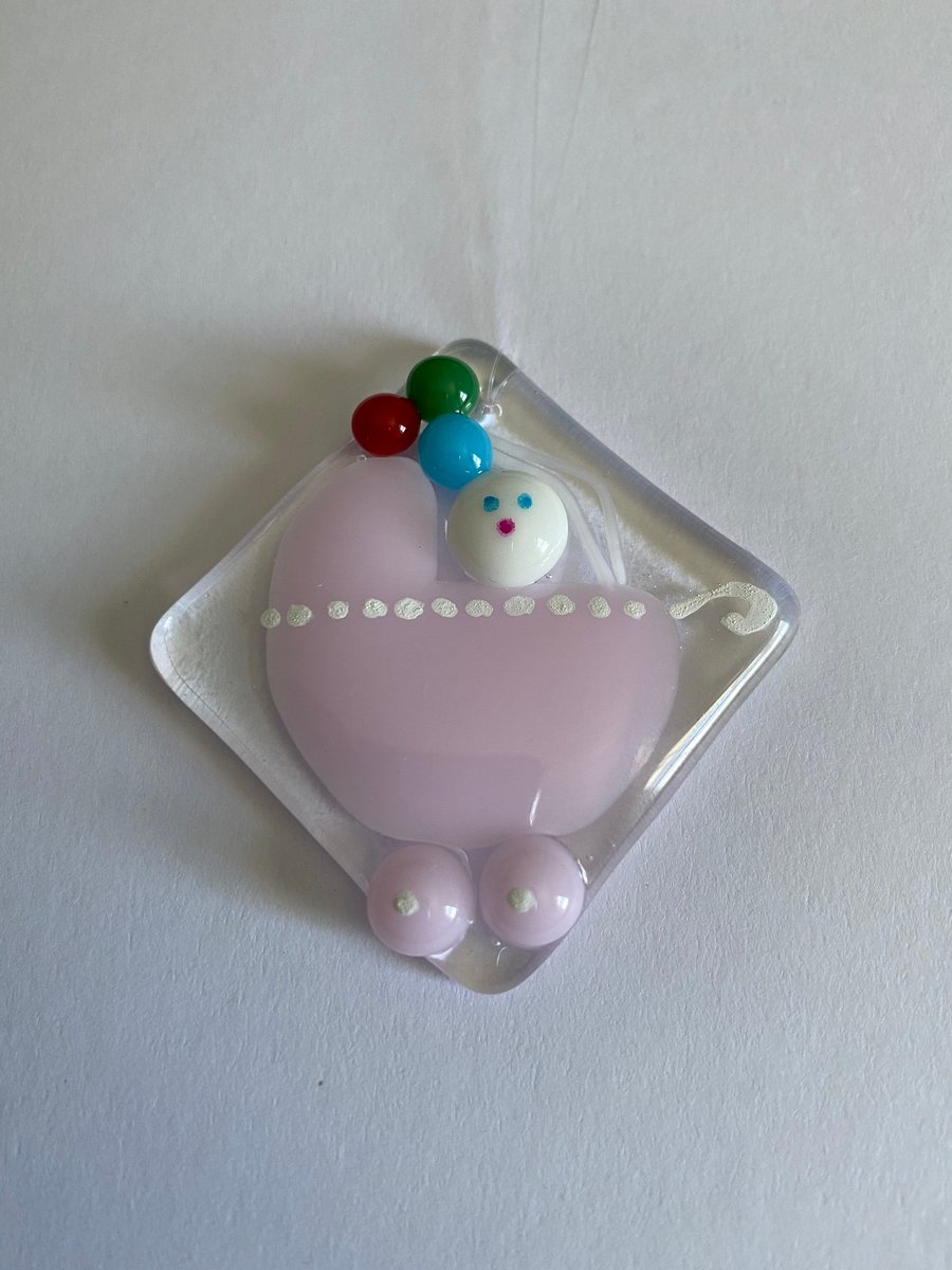 Fused glass New Baby card