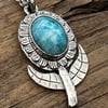 Flower Pendant with Larimar Cabochon (2)