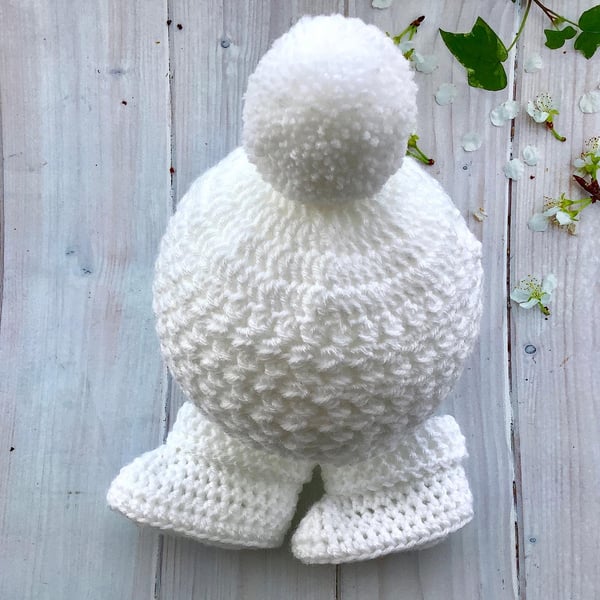 Crochet Baby Beanie Hat and Booties