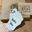 A little hug in a box porcelain Baby boy gift