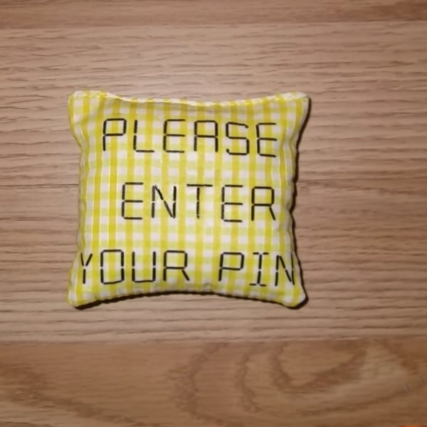 Yellow gingham Novelty Pin cushion