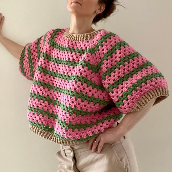 Strawberry Crochet Top - Sweater 