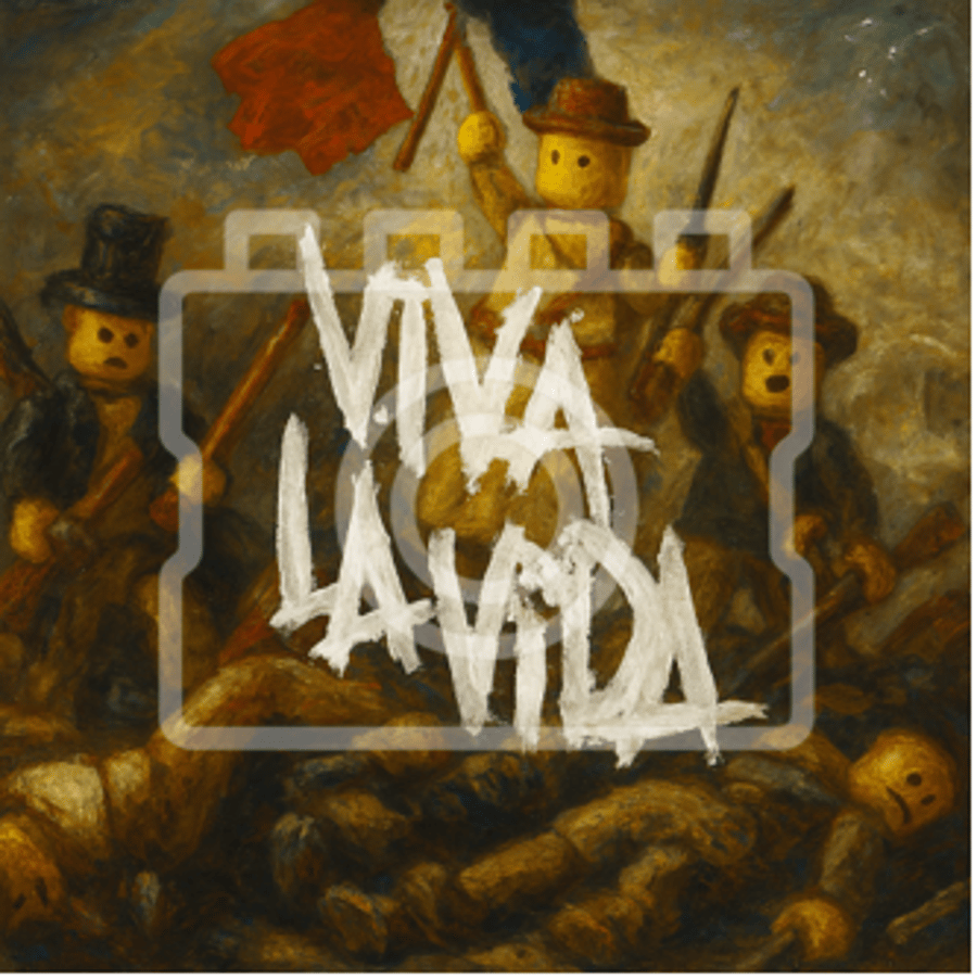 LEGO-Inspired Coldplay "Viva La Vida" – 5x5" Print Mounted for 9x9" Frame