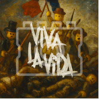 LEGO-Inspired Coldplay "Viva La Vida" – 5x5" Print Mounted for 9x9" Frame