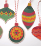 Fabric Christmas Baubles - pack of 5 - Image 3