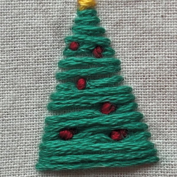 Embroidery Christmas tree card