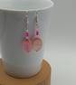 Oval shell earrings and pink shell beads