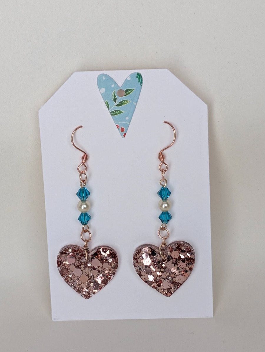 Heart Shaped Resin Earrings