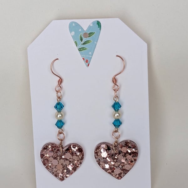Heart Shaped Resin Earrings
