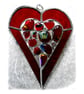 Heart Suncatcher Stained Glass Red Abstract Fused  - Image 1