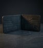 Black Full Grain Leather Bifold Wallet 6 Card Slots Handmade Mens Wallet UK