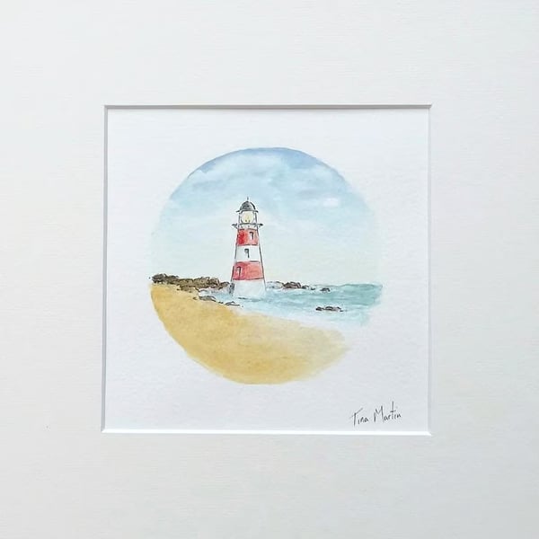 Lighthouse Original Art Watercolour Illustration