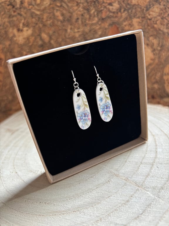 Handmade Earrings One of a Kind Sterling Silver Eco Friendly Gifts Forget Me Not