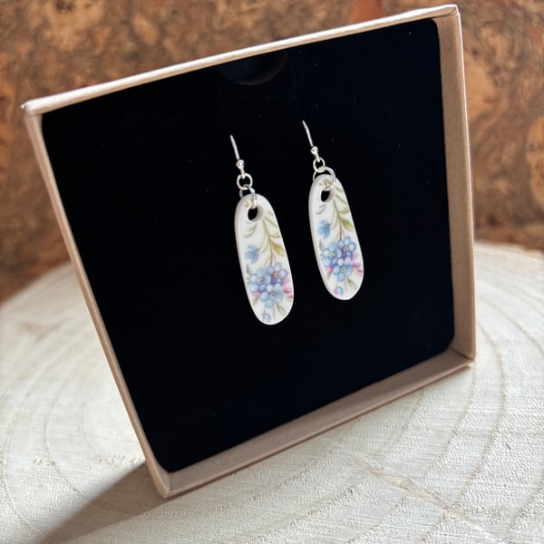 Handmade Earrings One of a Kind Sterling Silver Eco Friendly Gifts Forget Me Not