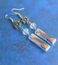 Flower Earrings with Ab Crystal Drops - Image 3