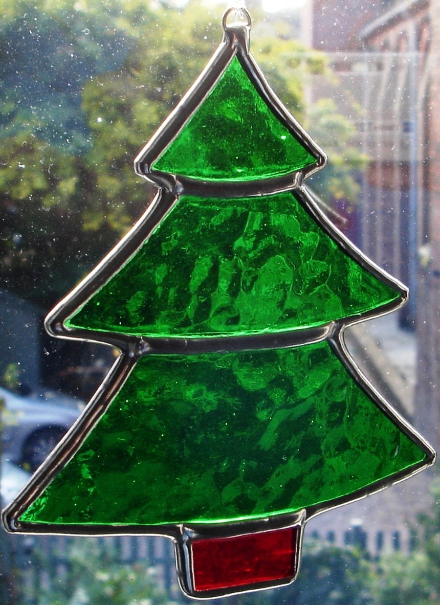 STAINED GLASS CHRISTMAS TREE