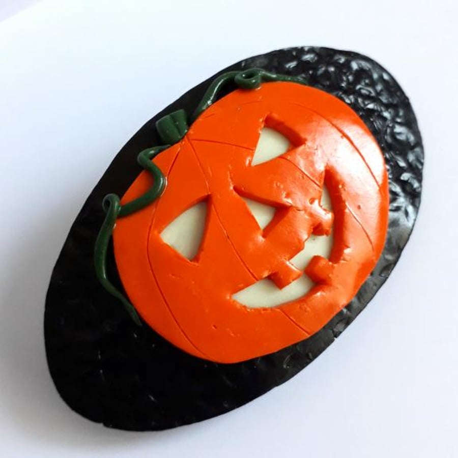 Halloween Pumpkin Hair Barrette