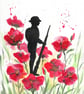 Remembrance, Soldier and Poppies original painting  - Image 5