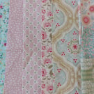 Pastels floral fabric remnants bundle