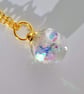 Iridescent Fairy Dust Glass Globe Pendant Necklace, Glow in the Dark