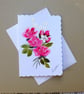 hand painted floral blank greetings card ( ref FA3 J3)