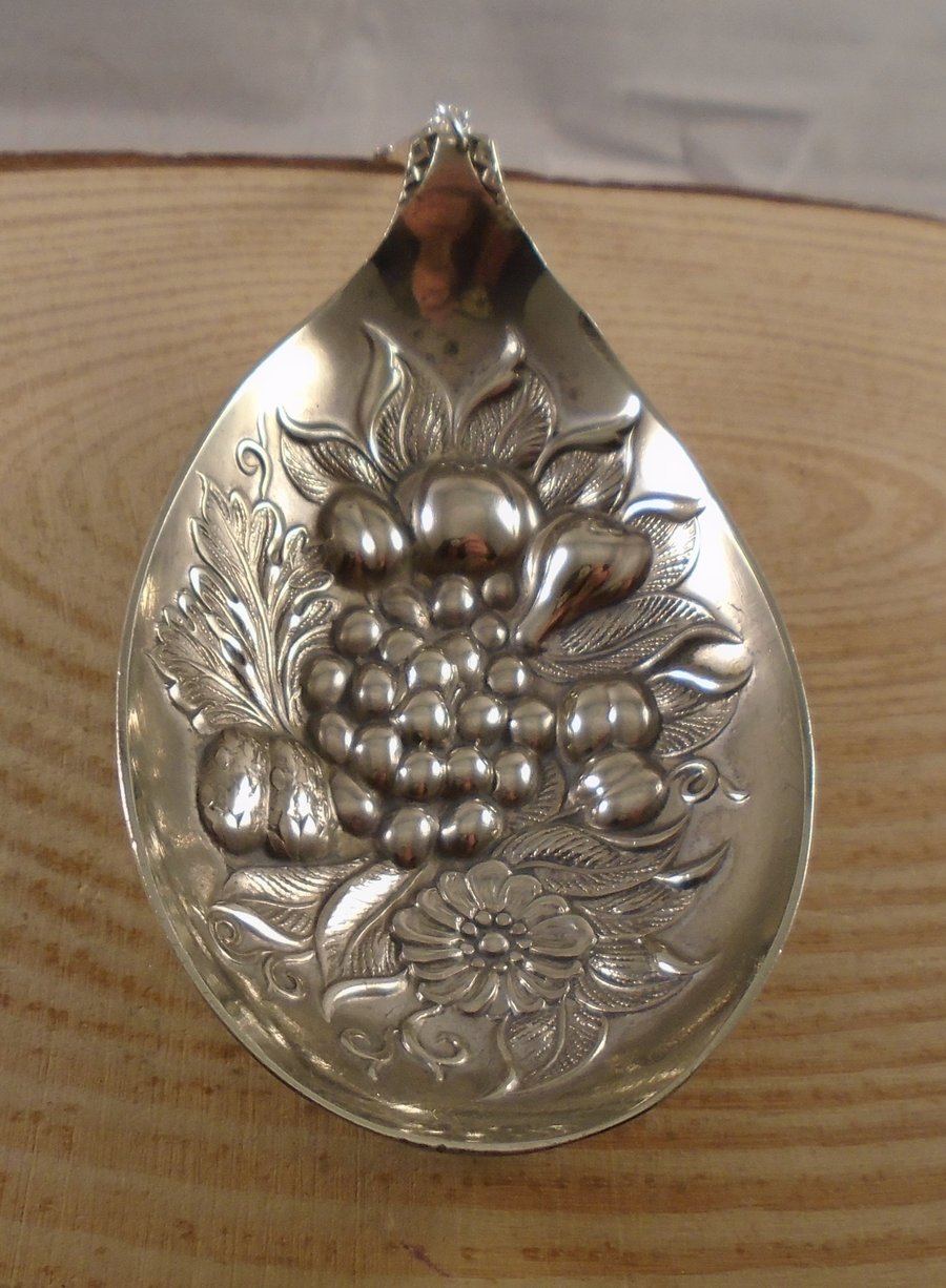 Upcycled Silver Plated Fruit Ladle Statement Necklace SPN112002